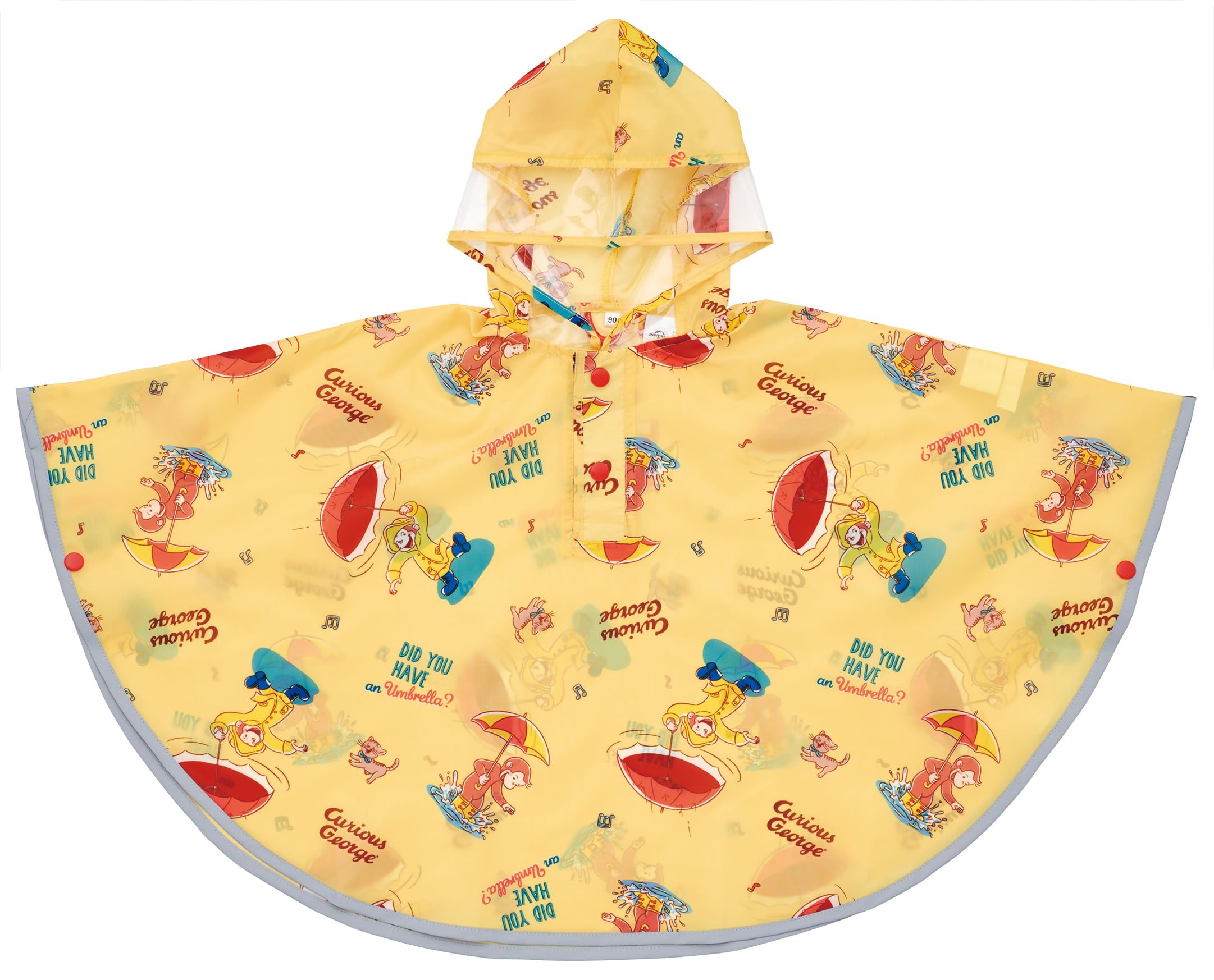 Skater RAPO2-A Rain Poncho, Raincoat, For Children, Curious George